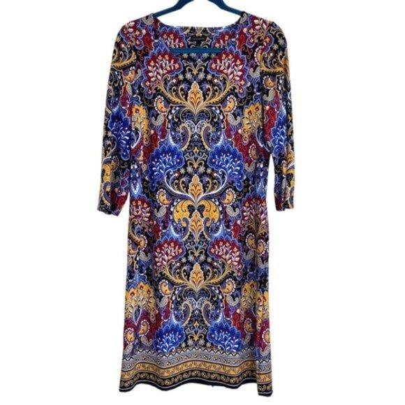 Talbots Shift Multicolor Paisley Dress - Picture 2 of 8